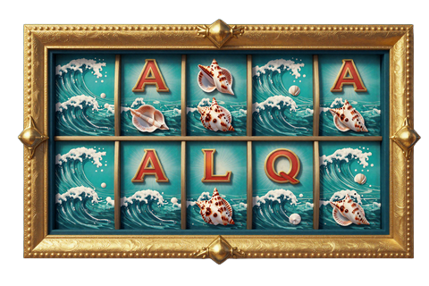 Ocean Megaways Online Slot mit t&uuml;rkisen Walzen und Wellen im OnlySpins Casino